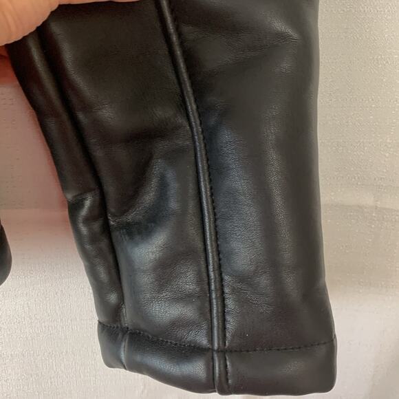 Zara womens large faux leather faux sheapling jacket pleather coat cold - Picture 7 of 11